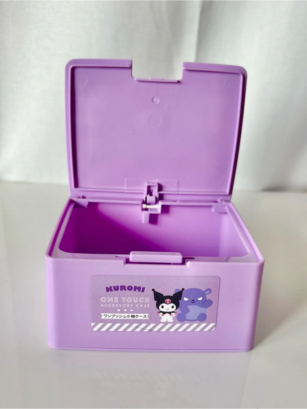 Kuromi Purple One-touch Pop Up Desk Storage Container Case NWT